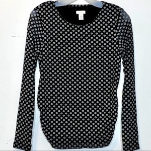 EUC Chicos Size 1 Long Sleeve Polka‎ Dot Blouse